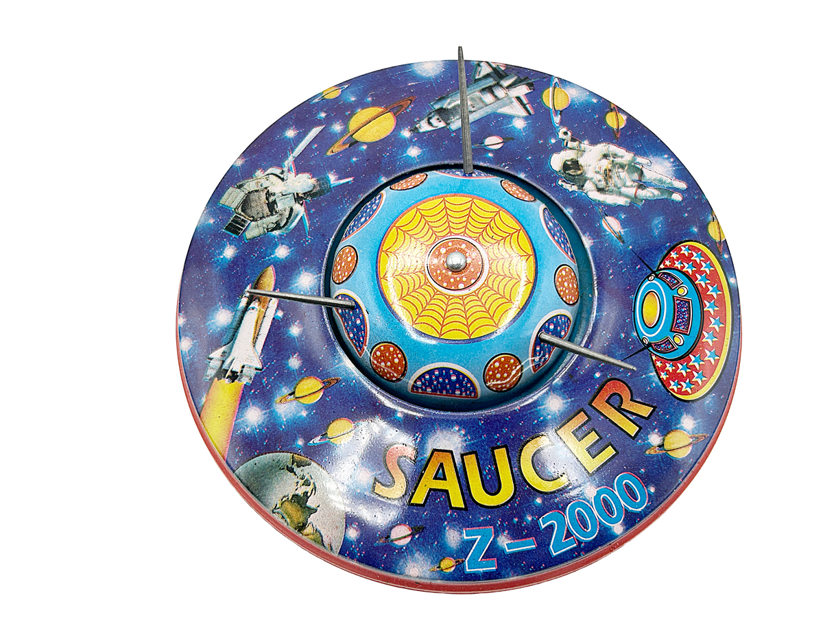 UFO Flying Saucer Blue - Collectable Tin Toy