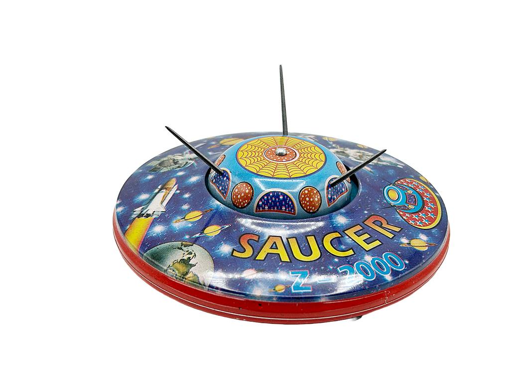 UFO Flying Saucer Blue - Collectable Tin Toy