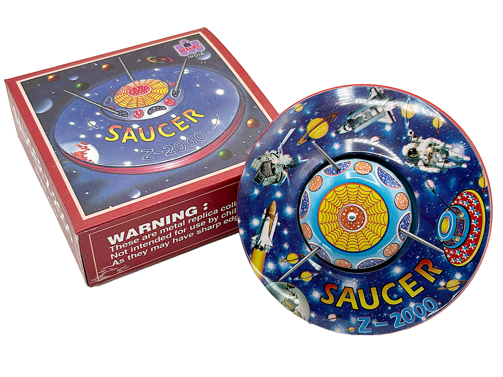 UFO Flying Saucer Blue - Collectable Tin Toy