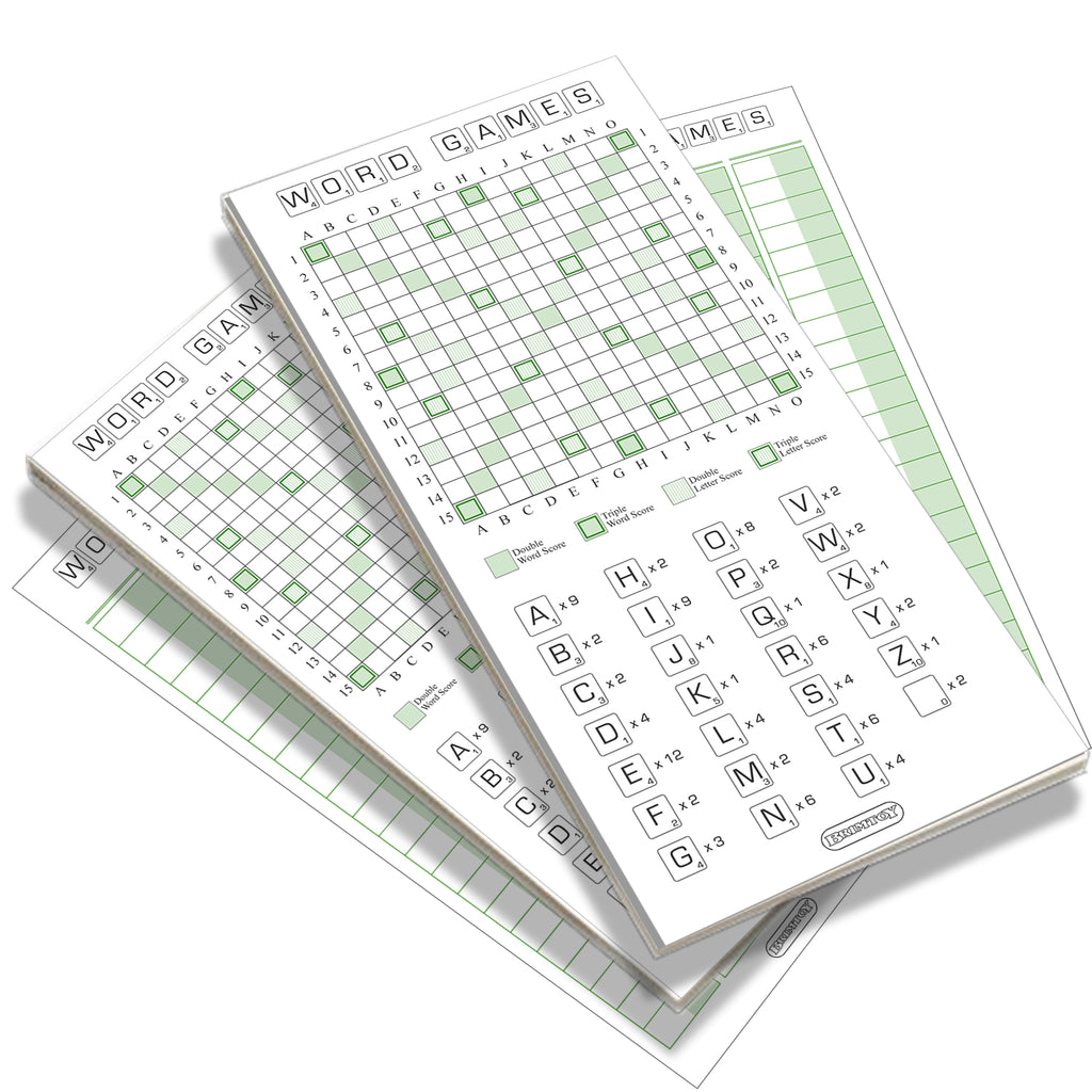 Scrabble compatible Word Game score pads - Available in 2 or 4 pack.