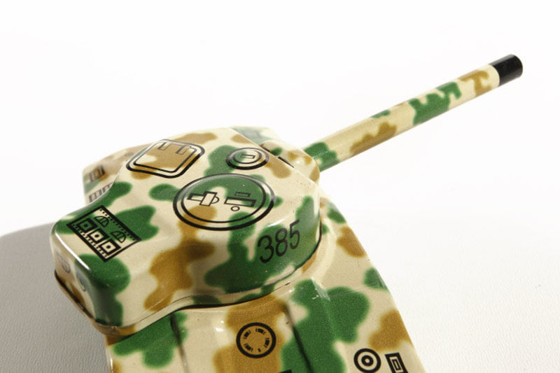 Sherman Tank Camouflage-patterned tin toy tank