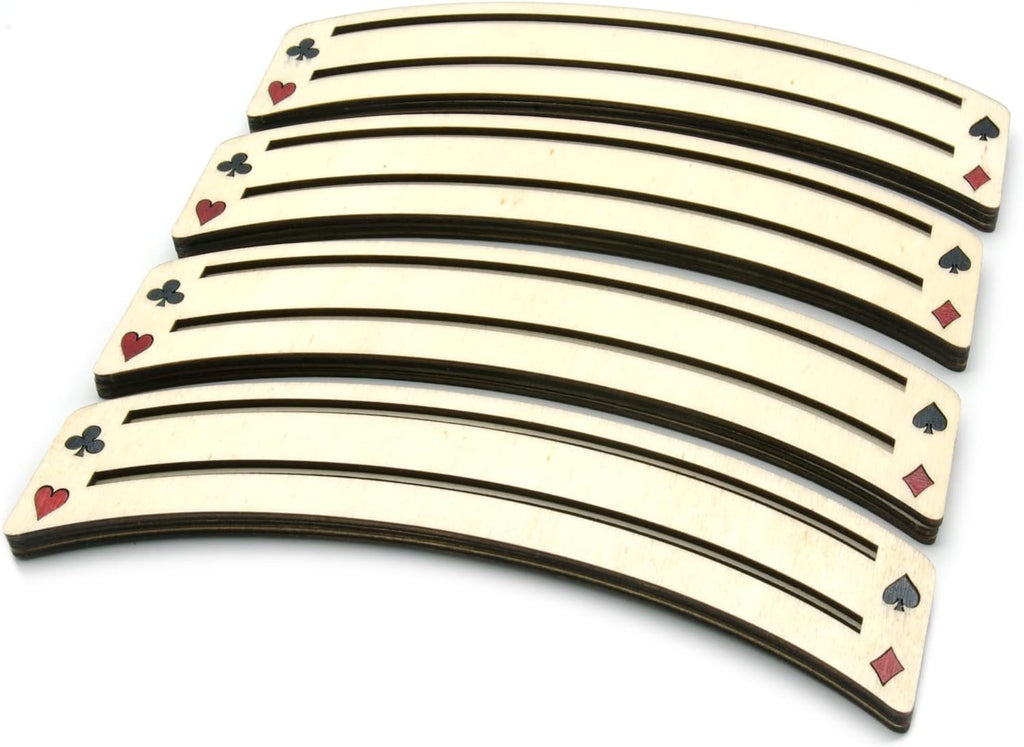 4 Small wooden playing card holders