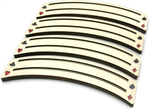 4 Small wooden playing card holders