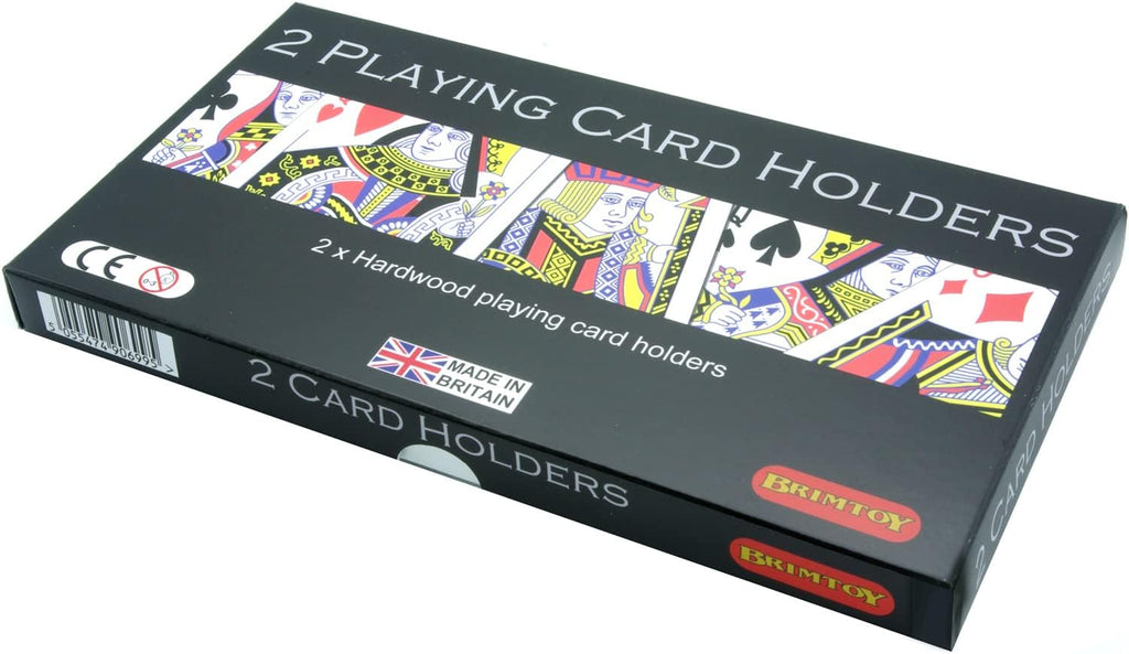 Box of 2 playing card holders with card suits design 