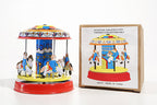 Small carousel tin Toy with horses and packaging