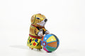 Colourful Small dog with Ball tin toy