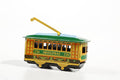 Small tram tin toy - yellow and green