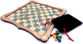 Snakes & ladders board game with playing pieces and drawstring bag