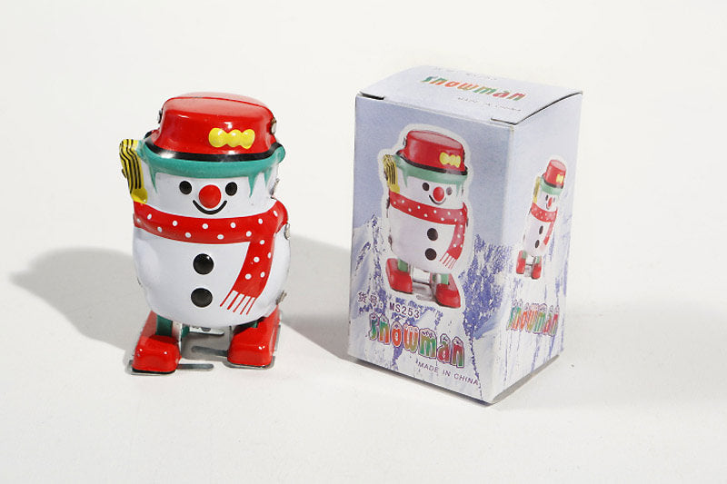 Colourful snowman Tin toy with colourful packaging