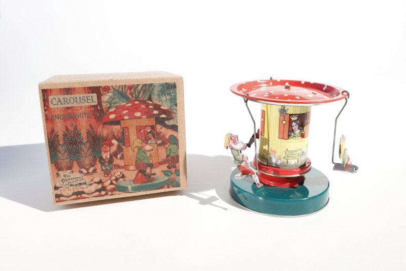 Snow white carousel tin toy with packaging