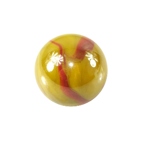 Solar Yellow marble with red swirls 