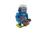 Small Drumming Robot with spikey hair - Collectable Tin Toy