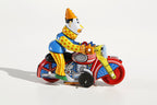 Stunt Clown on motorcycle tin toy