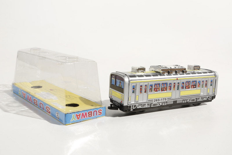subway train tin toy with packaging