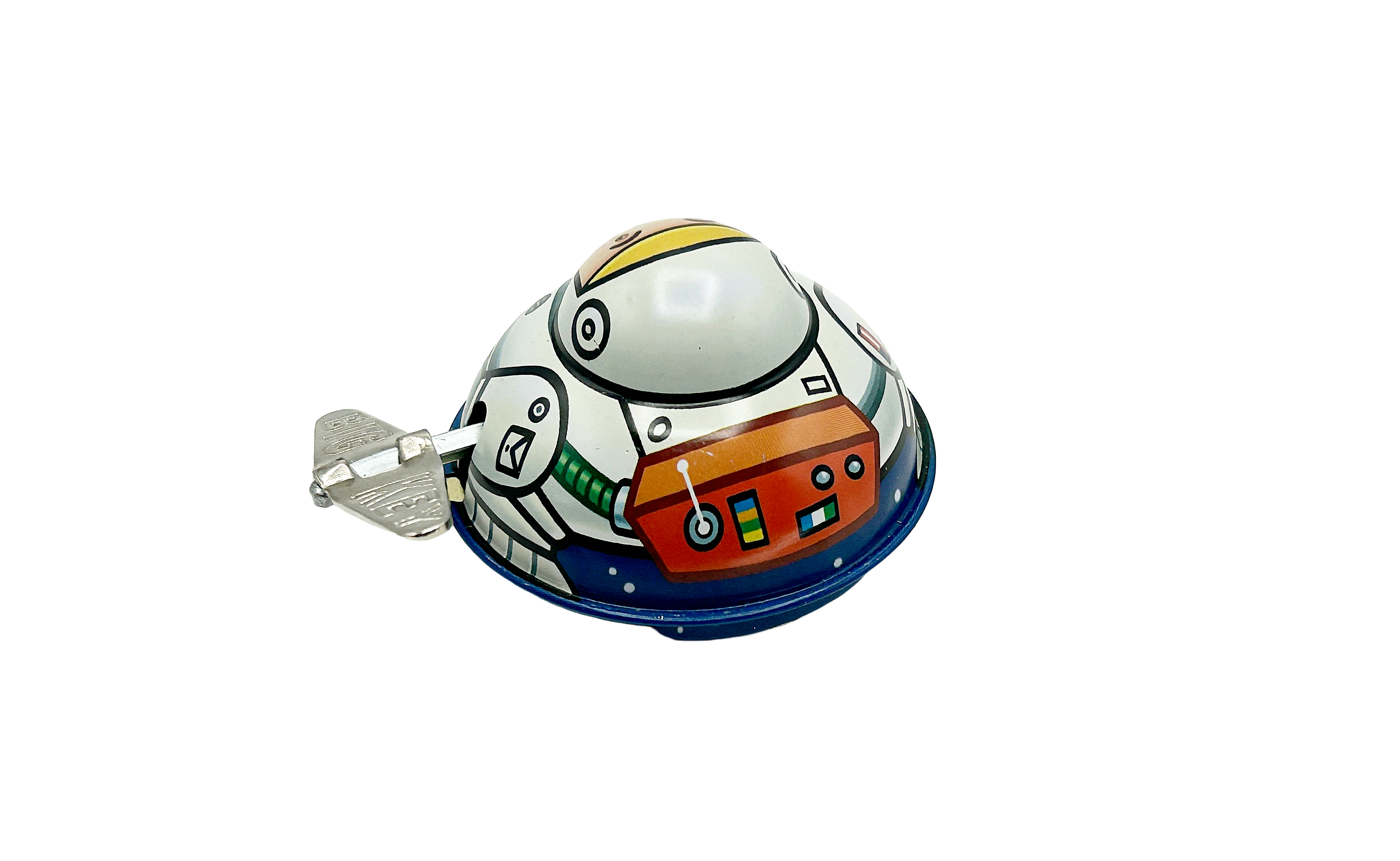 Tin Oval Spaceman Clockwork Tin Toy - Collectable Tin Toy
