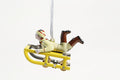 Tin tobogganist hanging decoration tin toy