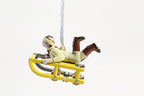 Tin tobogganist hanging decoration tin toy