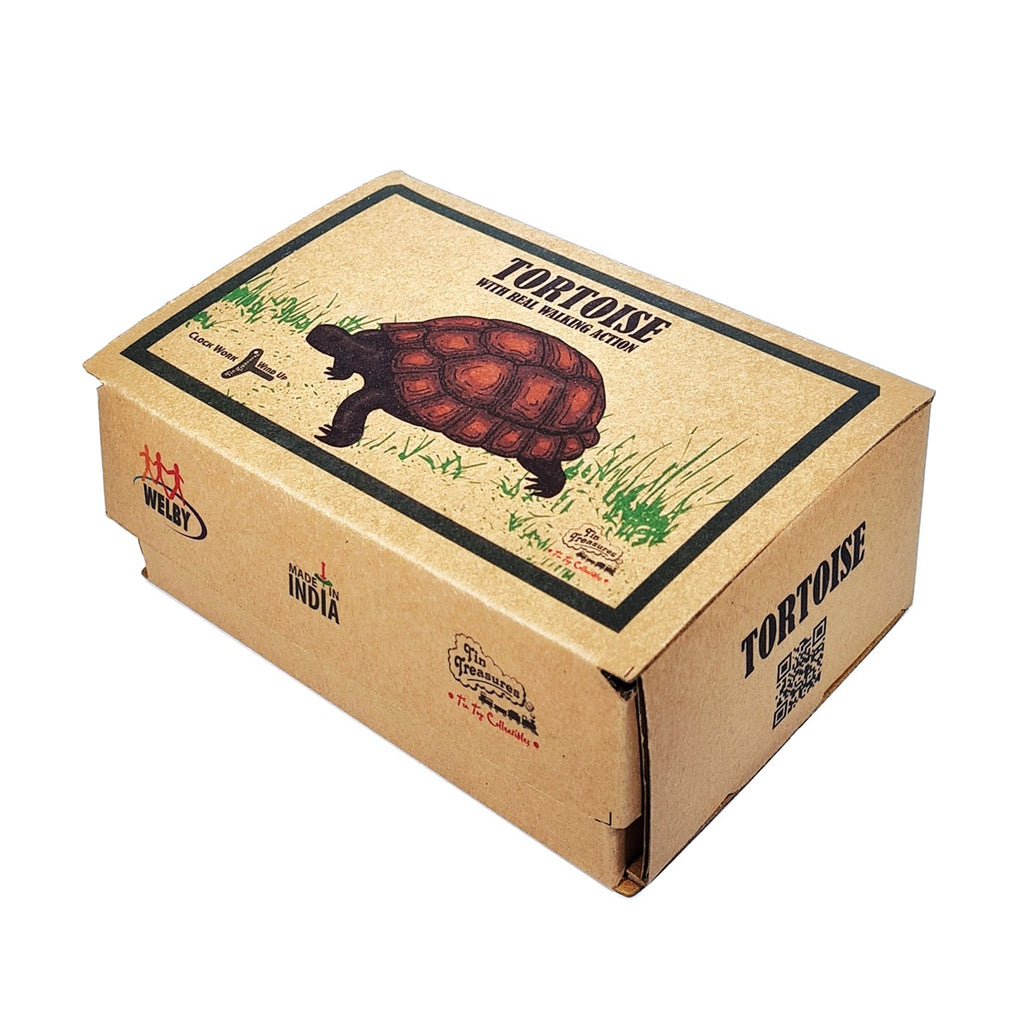 Tortoise tin toy packaging 