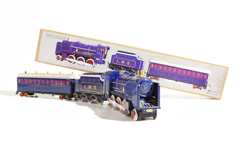 Train & Carriages tin toy with packaging