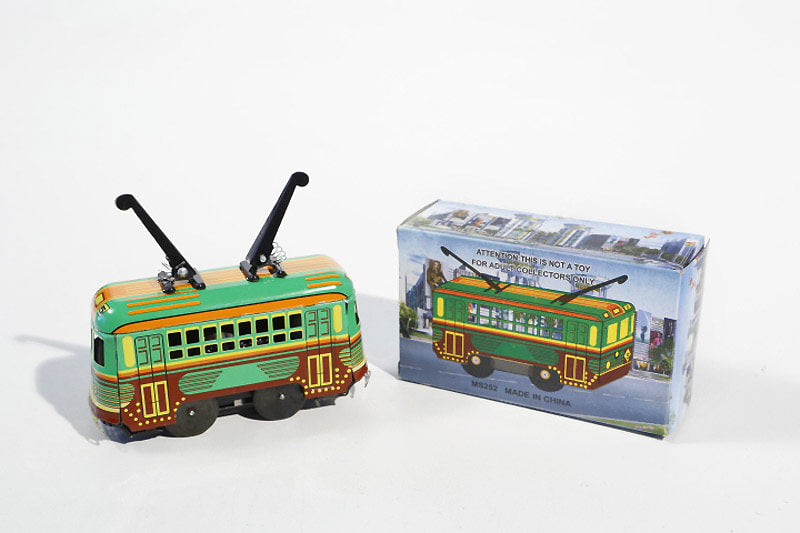 Tramway tin toy with colourful packaging