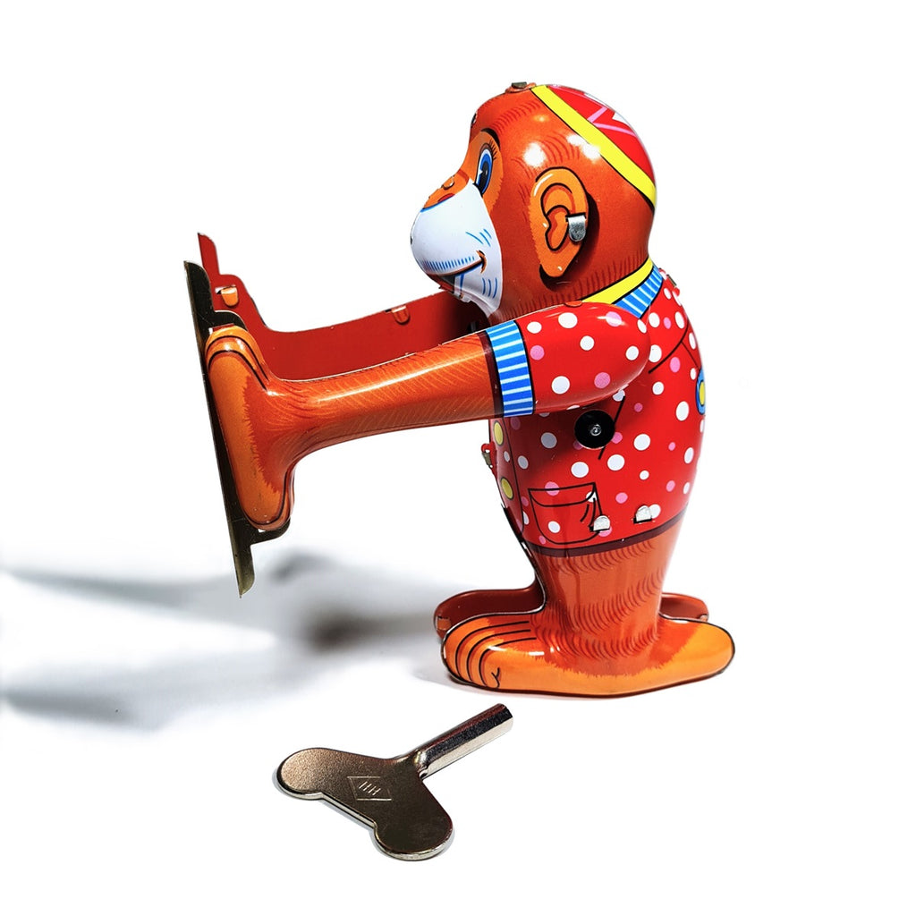 Tumbling Monkey tin toy  with wind up key