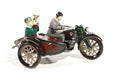 Motorcycle and sidecar "tuttut" tin toy