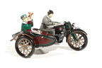 Motorcycle and sidecar "tuttut" tin toy