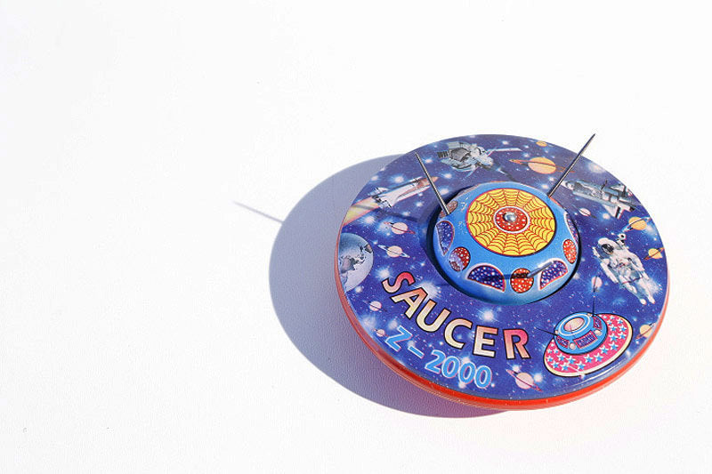 Colourful UFO space tin toy
