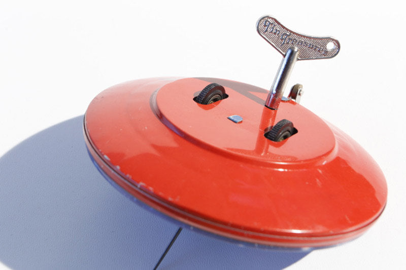 UFO Space Tin toy with wind up key