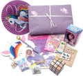Unicorn themed pass the parcel party game with unicorn toys