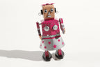 Venus Tin Toy robot with pink and silver outfit 