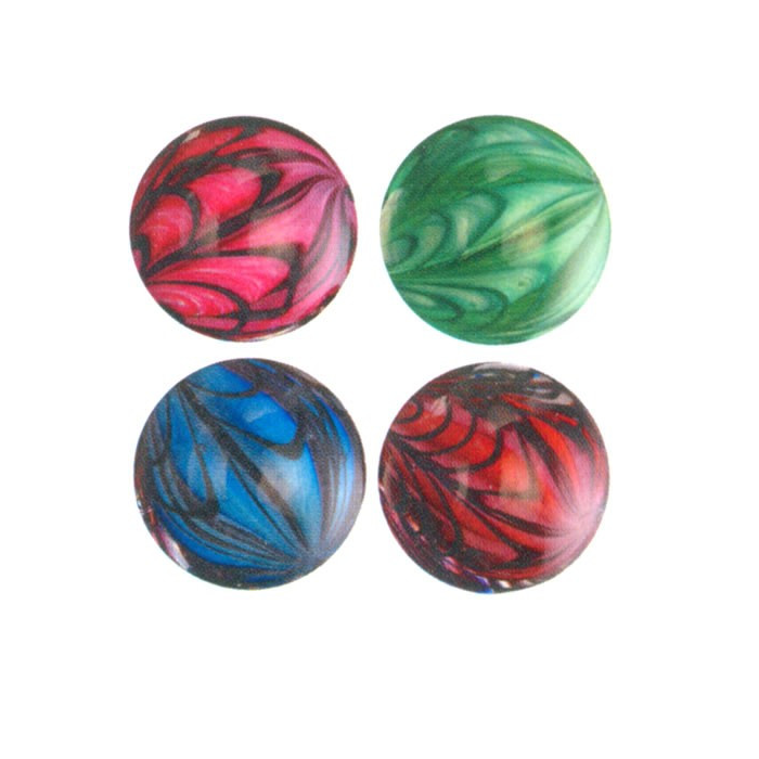 Web Marble - Four colourful marbles with swirling patterns 