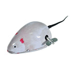 White mouse tin toy with wind up key