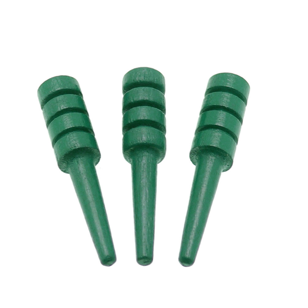 Green wooden cribbage pegs