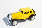 Yellow ol timer classic car tin toy 