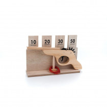 Wooden rubber band gun target game